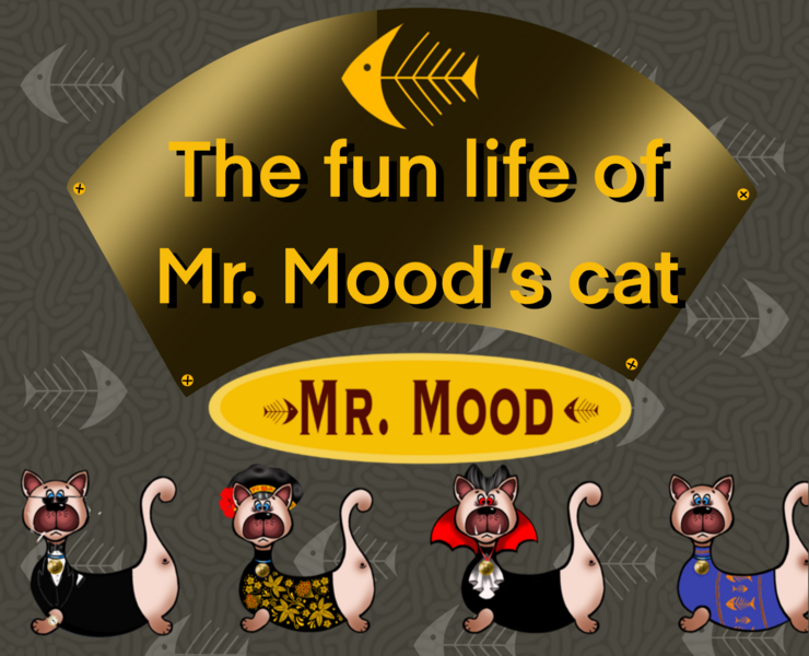 Серия иллюстрация про кота Mr.Mood