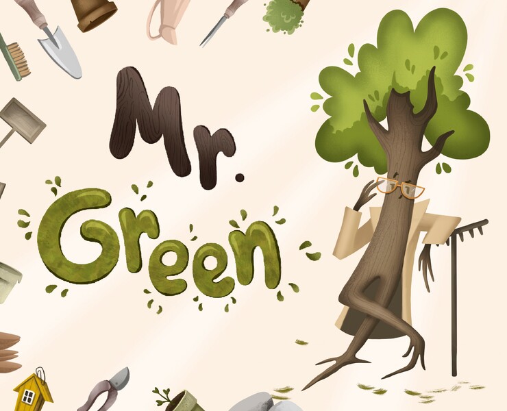 Brand character Mr. Green for garden center