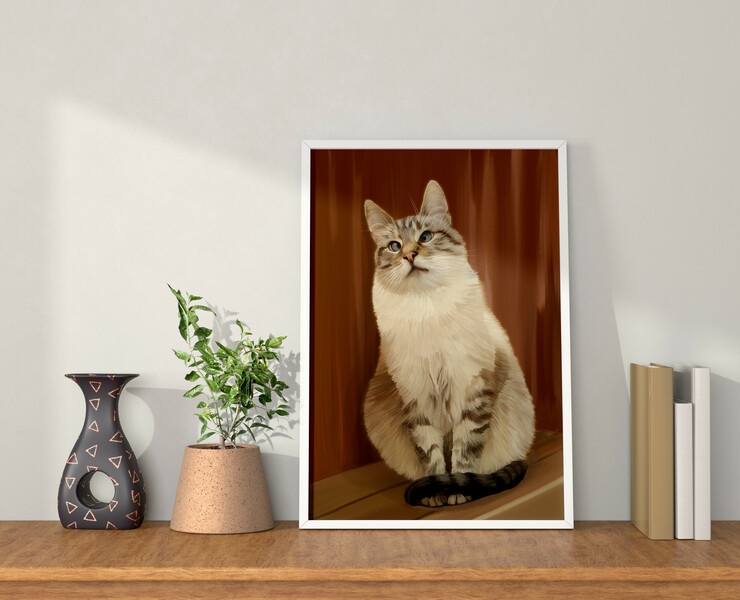 Realistic portrait of a cute cat