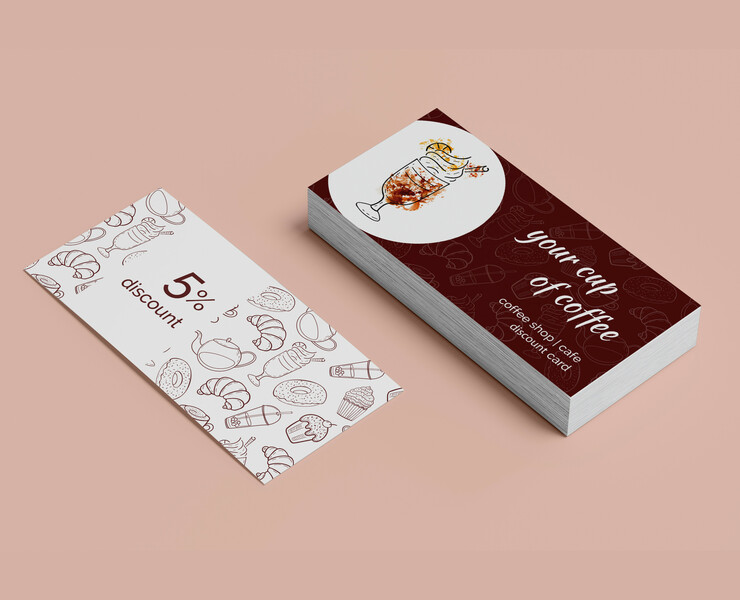 Discount or loyalty card for coffee shop and cafe