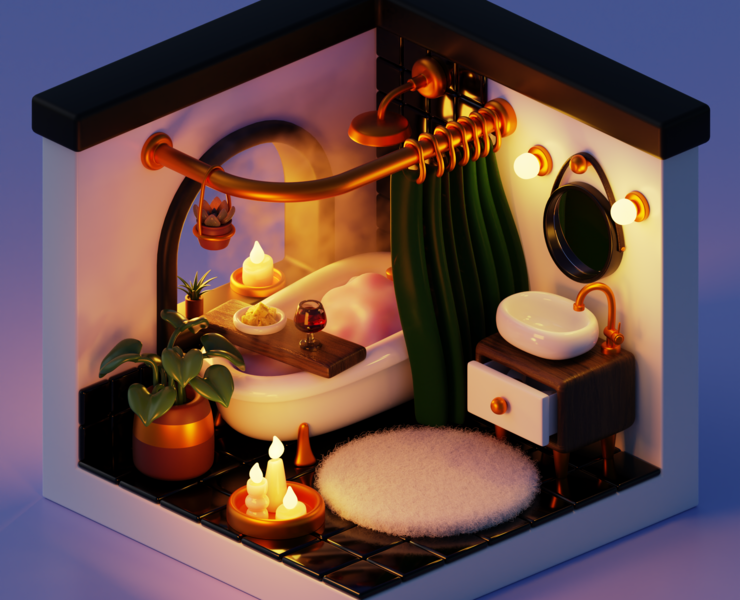 Cozy Isometric Bathroom