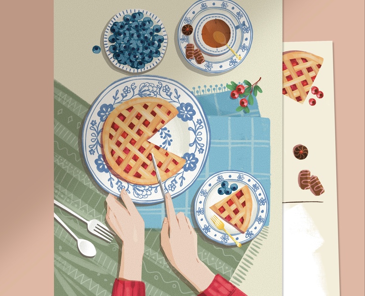 Чаепитие ☕️ — Иллюстрация, Графика на Dprofile