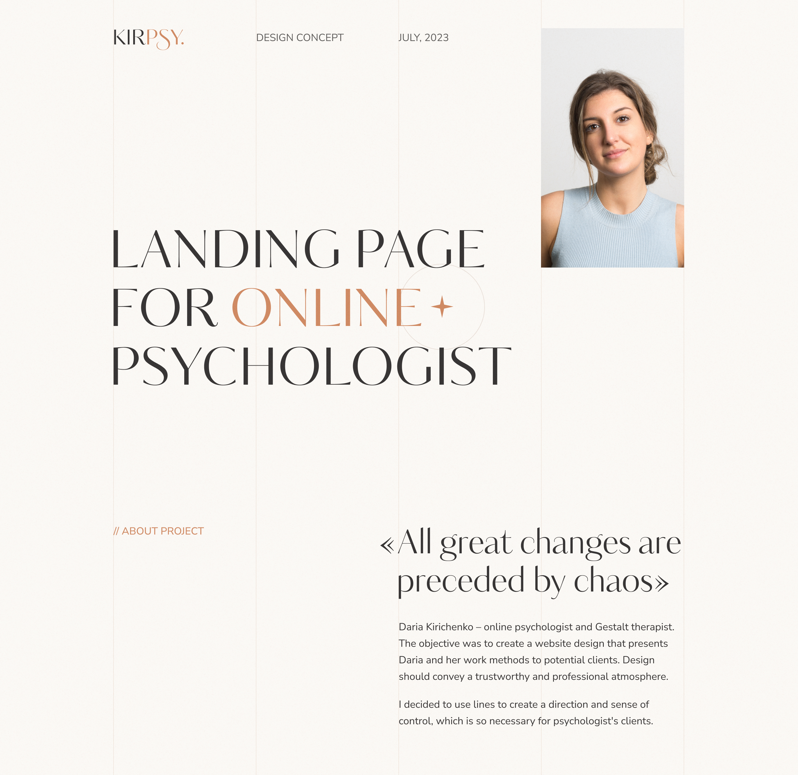 Psychologist | Landing page — Изображение №1 — Интерфейсы на Dprofile