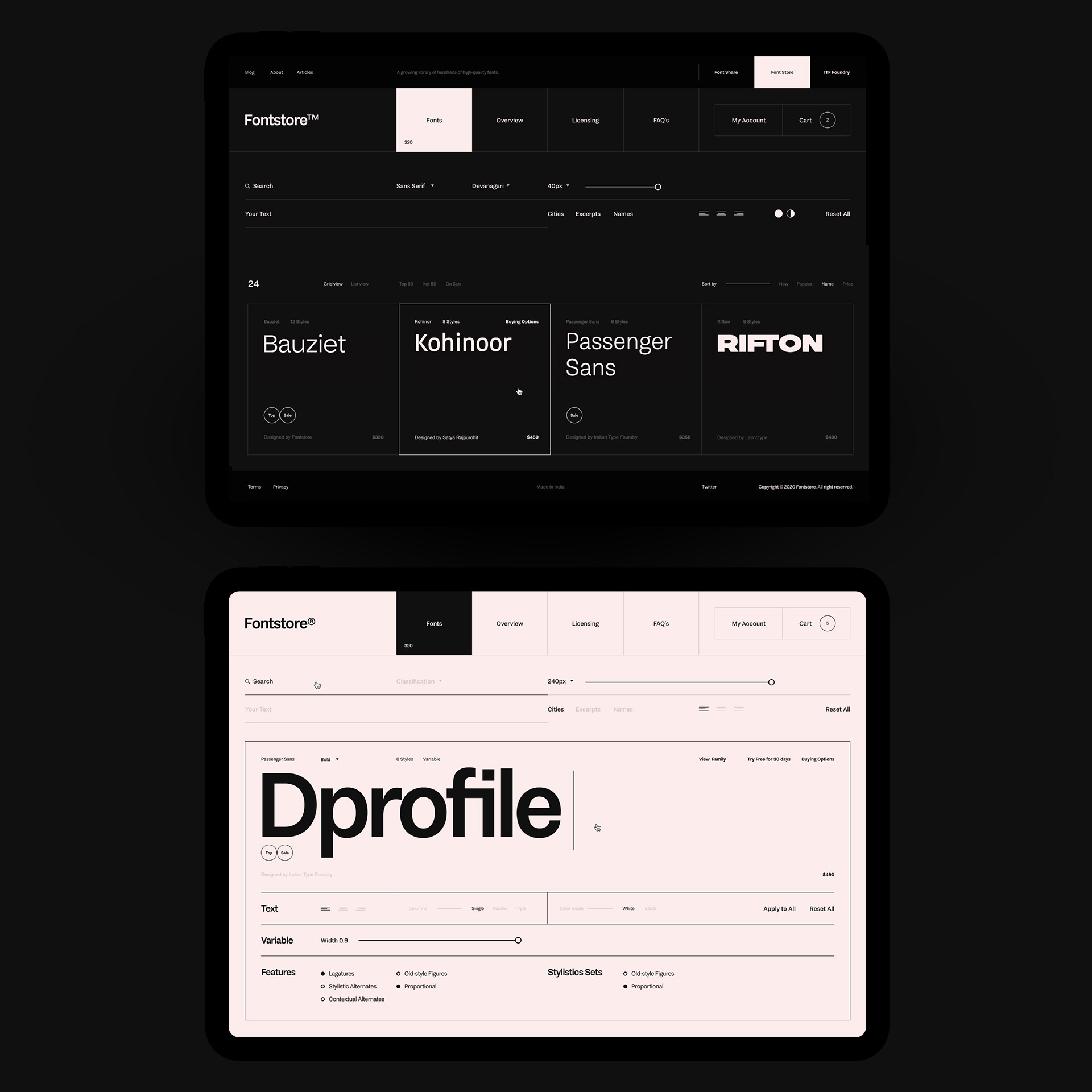 Fontstore web — Изображение №9 — Интерфейсы на Dprofile