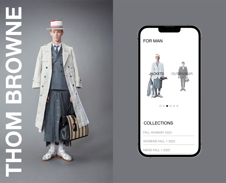 Thom Browne | e-commerce redesign на Dprofile