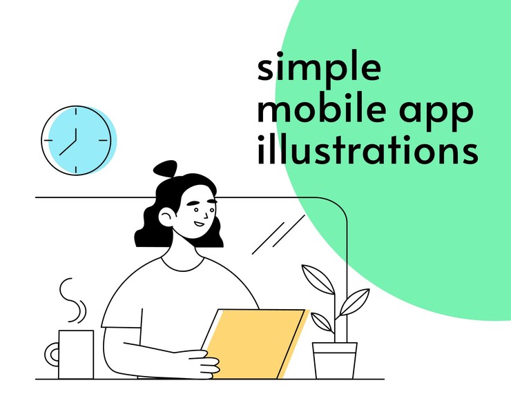 simple vector illustrations for mobile app