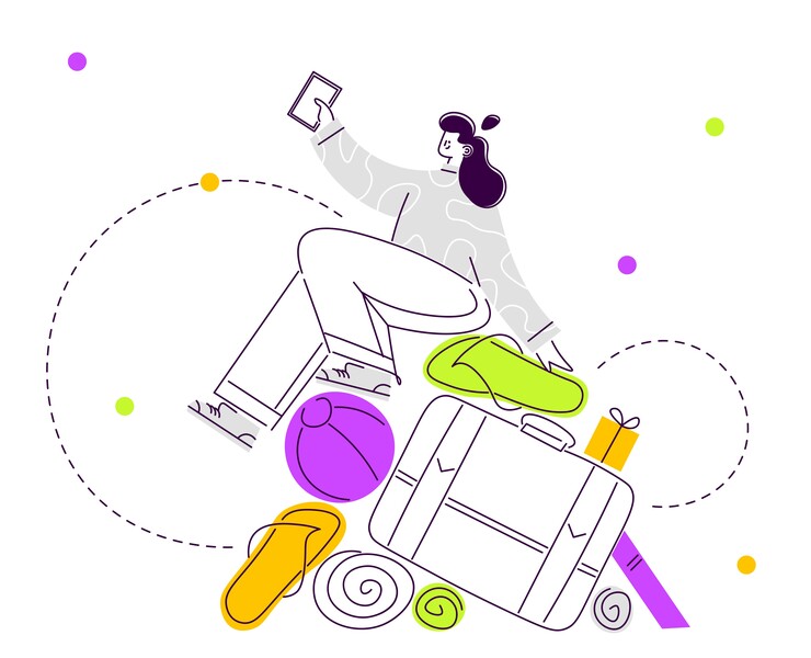 simple cartoonish illustrations for website